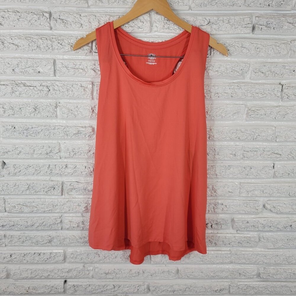 Athletic Works Pink Orange Tank Top XL Womens Racerback Stretch Active PIN6E